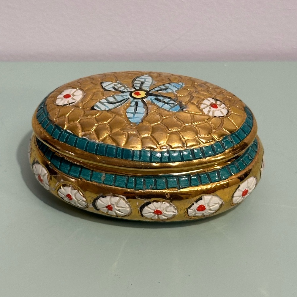 Hand painted Vintage jewelry dish